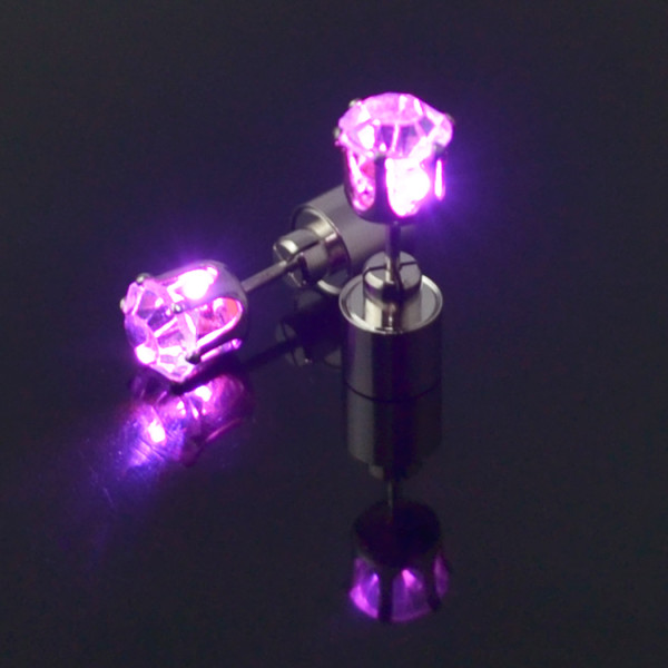 E-4527 New Fashion personality Silver Plated Alloy Crystal luminous Earrings