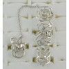 R-1494 Fashion Women Hollow Flower Gold Silver Chain Link Crystal Knuckle Adjustable Finger Ring Party Jewelry