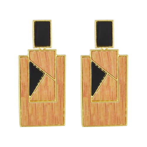 E-4533 3 Colors Bohemian Gold Plated Geometric Shape Acrylic Earrings Jewelry