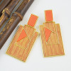 E-4533 3 Colors Bohemian Gold Plated Geometric Shape Acrylic Earrings Jewelry