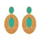 E-4534 Fashion Geometry Oval Pendant Drop Dangle Earrings