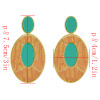 E-4534 Fashion Geometry Oval Pendant Drop Dangle Earrings