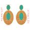 E-4534 Fashion Geometry Oval Pendant Drop Dangle Earrings