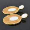E-4534 Fashion Geometry Oval Pendant Drop Dangle Earrings