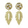 E-4530 Bohemian Circle Velvet Gold Alloy Leaf Water Drop Shape Dangle Earrings For Women Engagement Gift