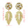 E-4530 Bohemian Circle Velvet Gold Alloy Leaf Water Drop Shape Dangle Earrings For Women Engagement Gift