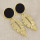 E-4530 Bohemian Circle Velvet Gold Alloy Leaf Water Drop Shape Dangle Earrings For Women Engagement Gift