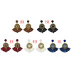 E-4535 5 Colors Bohemian Acrylic Gemstone Women Tassel Round Elegant Earrings
