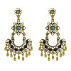 E-4536 New Fashion Gold Plated Alloy Crystal turquoise Metal ball pendant earrings Jewelry
