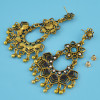 E-4536 New Fashion Gold Plated Alloy Crystal turquoise Metal ball pendant earrings Jewelry
