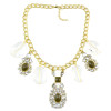 N-0051 Bohemia 2 Styles Faux Pearl Flower Rhinestone Gold Plated Chain Statement Necklace Women Jewelry N-0027