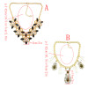 N-0051 Bohemia 2 Styles Faux Pearl Flower Rhinestone Gold Plated Chain Statement Necklace Women Jewelry N-0027