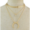 N-7025 Fashion Gold Silver Metal Moon Pendant Choker Necklaces for Women Bohemian Party Jewelry