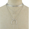N-7025 Fashion Gold Silver Metal Moon Pendant Choker Necklaces for Women Bohemian Party Jewelry