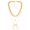 N-7025 Fashion Gold Silver Metal Moon Pendant Choker Necklaces for Women Bohemian Party Jewelry