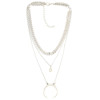 N-7025 Fashion Gold Silver Metal Moon Pendant Choker Necklaces for Women Bohemian Party Jewelry