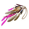 F-0481 Bohemian Handmade Ethnic Gypsy Wood Beads Feather  Hairband Hair Clip Hair Jewelry