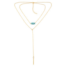 N-7028 Bohemian Multilayer Necklace Turquoise Pendant Necklace for Women