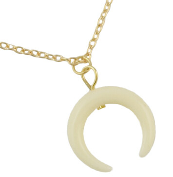 N-7029 Multilayer Gold Silver Alloy Crescent Moon Necklace For Women Bohemian Party Jewelry Gift