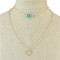 N-7030 2 Colors Trendy Simple Turquoise Pendant Necklace for Women Jewelry
