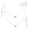 N-7030 2 Colors Trendy Simple Turquoise Pendant Necklace for Women Jewelry