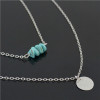 N-7030 2 Colors Trendy Simple Turquoise Pendant Necklace for Women Jewelry
