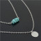N-7030 2 Colors Trendy Simple Turquoise Pendant Necklace for Women Jewelry