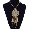N-7036 4 Colors Trendy Long Drop Pendant Tassel Acrylic Snakeskin Pattern Necklace