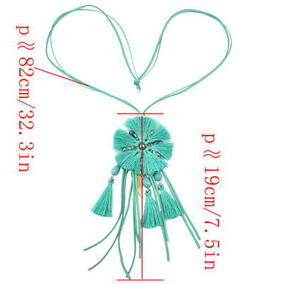 N-7036 4 Colors Trendy Long Drop Pendant Tassel Acrylic Snakeskin Pattern Necklace