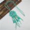 N-7036 4 Colors Trendy Long Drop Pendant Tassel Acrylic Snakeskin Pattern Necklace