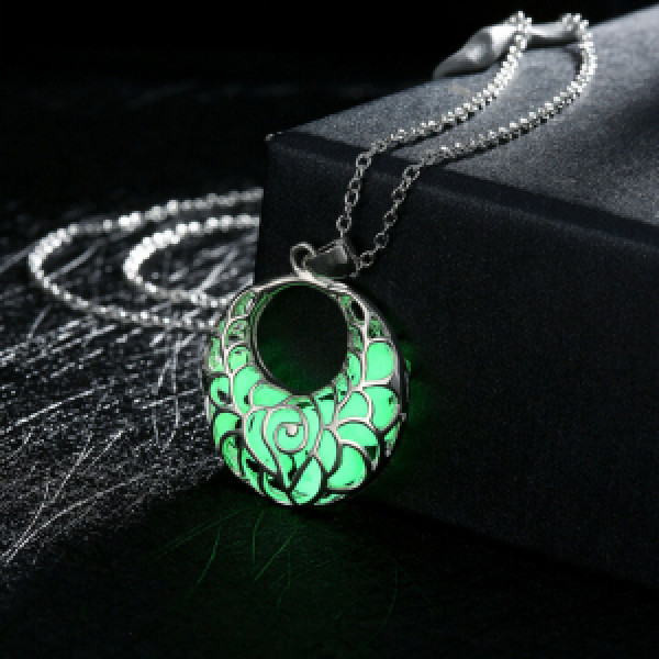 N-7035 Bohemia Silver Floserescence  Natural Alloy Chain  Pendant Necklace For Women Engagement Jewelry