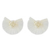 E-4545 Bohemian Tassels Pearl Flower Stud Earring Wedding Engagement Ear Jewelry