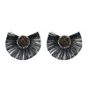 E-4545 Bohemian Tassels Pearl Flower Stud Earring Wedding Engagement Ear Jewelry