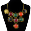 N-0765 Bohemian Plastic Bead Gold Alloy Chain Pendant Necklace For Women Engagement Gift