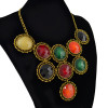 N-0765 Bohemian Plastic Bead Gold Alloy Chain Pendant Necklace For Women Engagement Gift