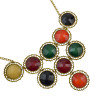 N-0765 Bohemian Plastic Bead Gold Alloy Chain Pendant Necklace For Women Engagement Gift