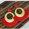 E-4547 6 Colors Bohemian Cotton Tassel Drop Earrings for Women Party Anniversary Gift