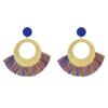 E-4547 6 Colors Bohemian Cotton Tassel Drop Earrings for Women Party Anniversary Gift