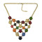 N-0755 Trendy Bohemian Acrylic Bead Gold Alloy Chain Pendant Necklace For Women Jewelry