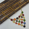 N-0755 Trendy Bohemian Acrylic Bead Gold Alloy Chain Pendant Necklace For Women Jewelry