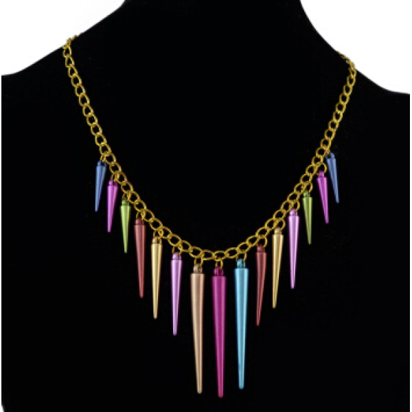 N-1307 Punk Gold Chain Colorful Rivet Pendant Necklaces For Women Bohemian Party Anniversary Jewelry