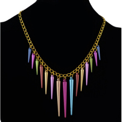 N-1307 Punk Gold Chain Colorful Rivet Pendant Necklaces For Women Bohemian Party Anniversary Jewelry