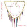 N-1307 Punk Gold Chain Colorful Rivet Pendant Necklaces For Women Bohemian Party Anniversary Jewelry
