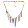 N-1307 Punk Gold Chain Colorful Rivet Pendant Necklaces For Women Bohemian Party Anniversary Jewelry