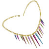 N-1307 Punk Gold Chain Colorful Rivet Pendant Necklaces For Women Bohemian Party Anniversary Jewelry
