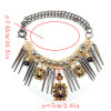 N-1354 Dark Black Style Awl Spider Bead Gold Plated Necklace Cool Jewelry
