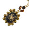 N-1354 Dark Black Style Awl Spider Bead Gold Plated Necklace Cool Jewelry