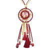 N-7038 5 Colors Trendy Long Drop Pendant Tassel Acrylic Leather Alloy Chain Necklace For Women Jewelry
