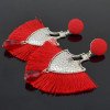 E-4551 5 Colors Bohemian Cotton Tassel Drop Earrings for Women Party Anniversary Gift