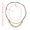 N-1279 Punk Personality Rivet Rhinestone Pendant Necklace Leather Chain Necklaces